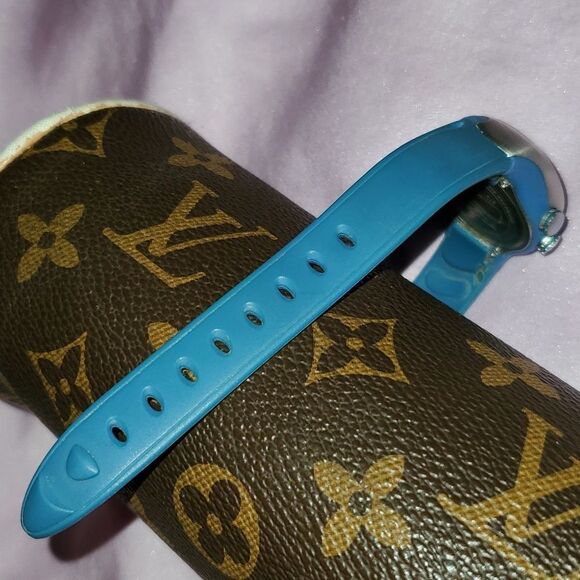 Timex Vintage Rush Lady 50m‎ Indiglo Silver Blue Analog Quartz Alarm Watch